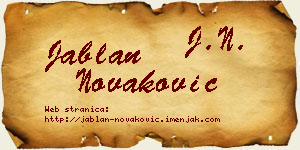 Jablan Novaković vizit kartica